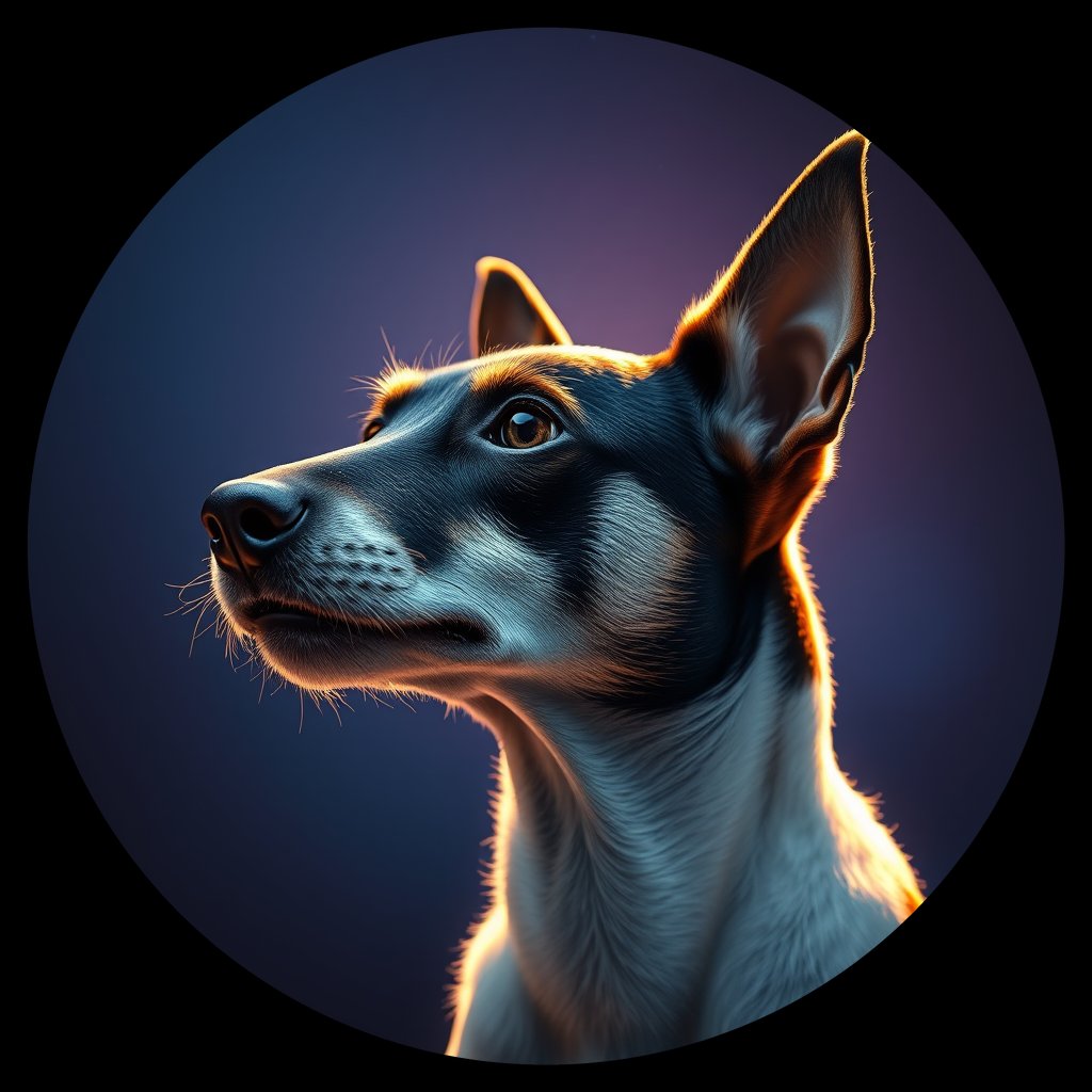 Cosmic medallion portrait of RATT_RATT_28508, a Rat Terrier