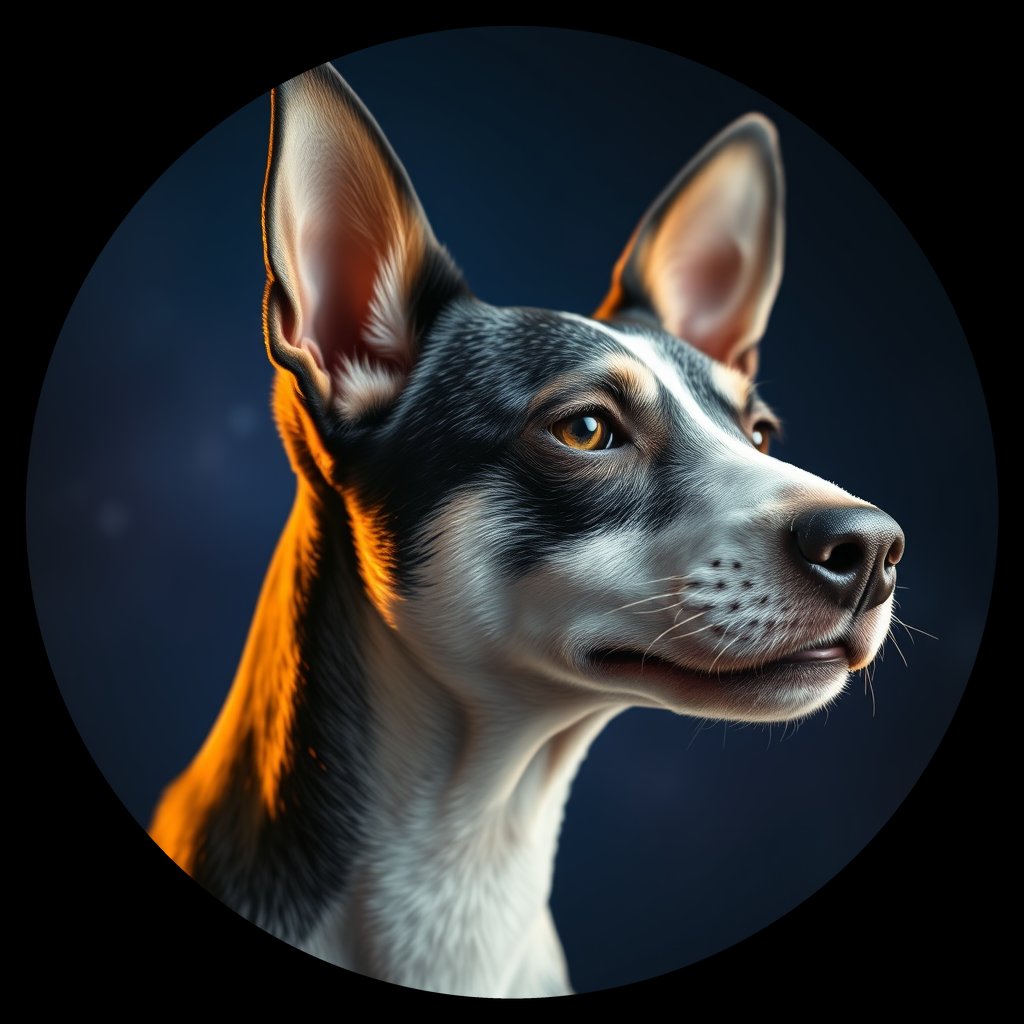 Cosmic medallion portrait of RATT_RATT_28509, a Rat Terrier