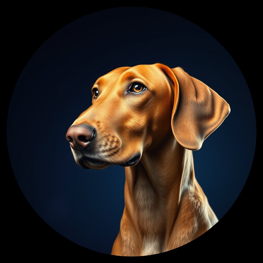 Cosmic medallion portrait of REDB_REDB_35B12, a Redbone Coonhound