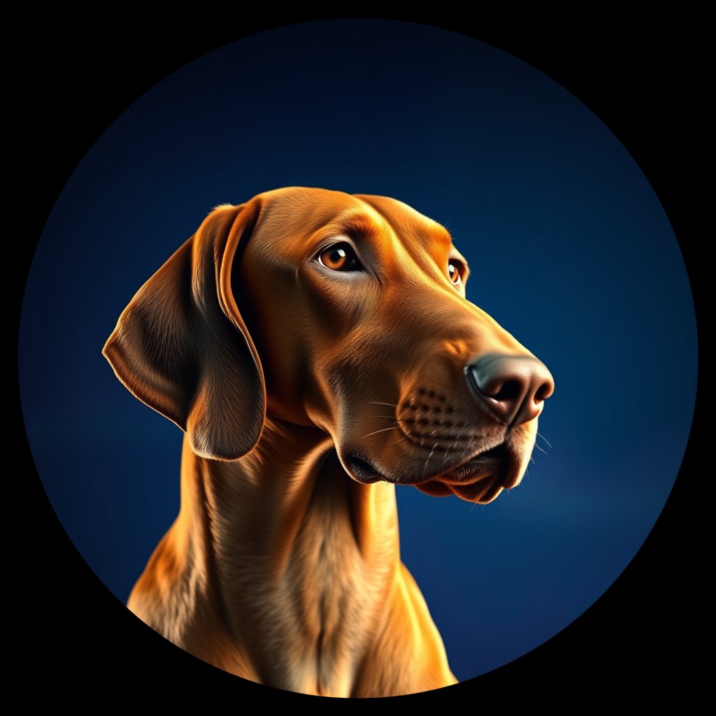 Cosmic medallion portrait of REDB_REDB_35F11, a Redbone Coonhound