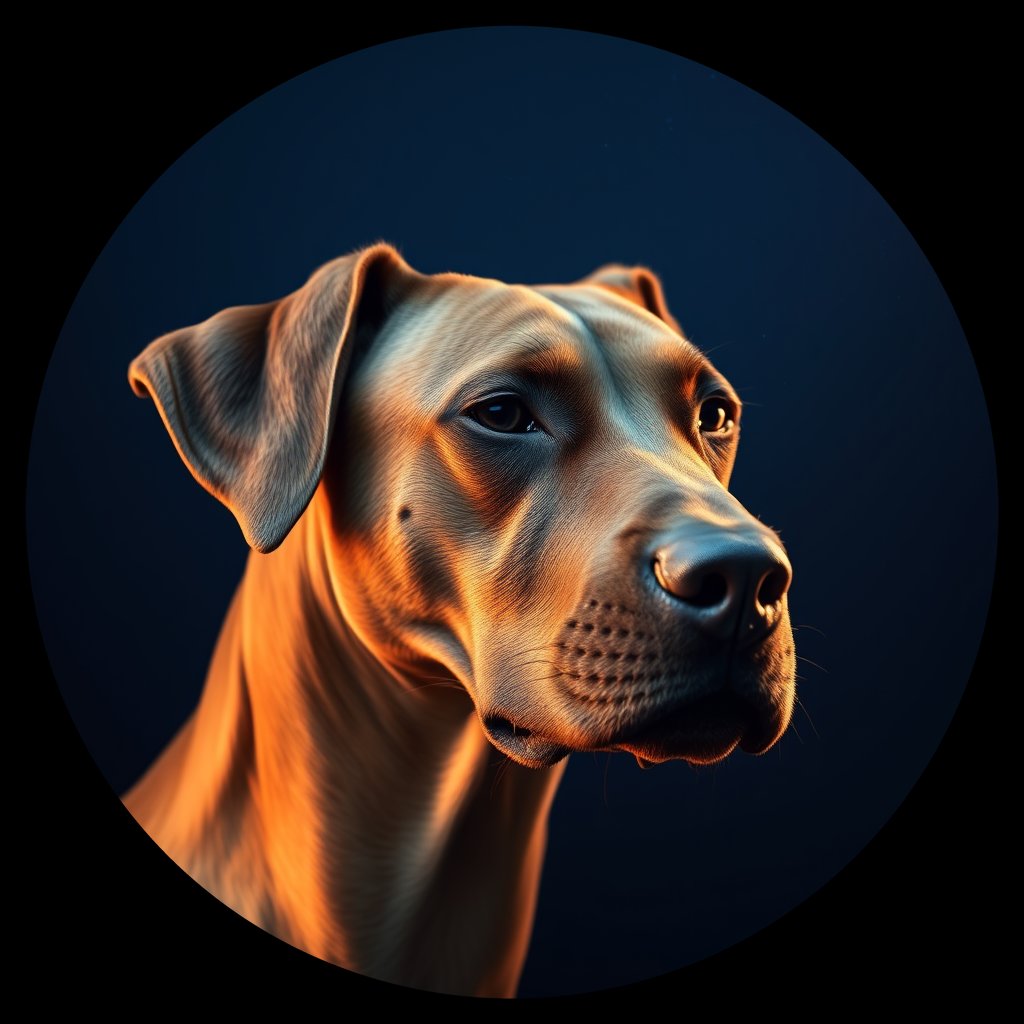 Cosmic medallion portrait of RHOD_RHOD_12H05, a Rhodesian Ridgeback