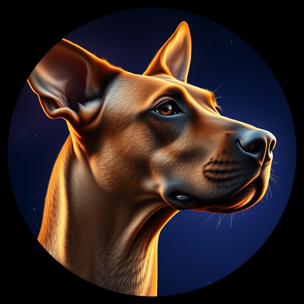 Cosmic medallion portrait of RHOD_RHOD_15A08, a Rhodesian Ridgeback
