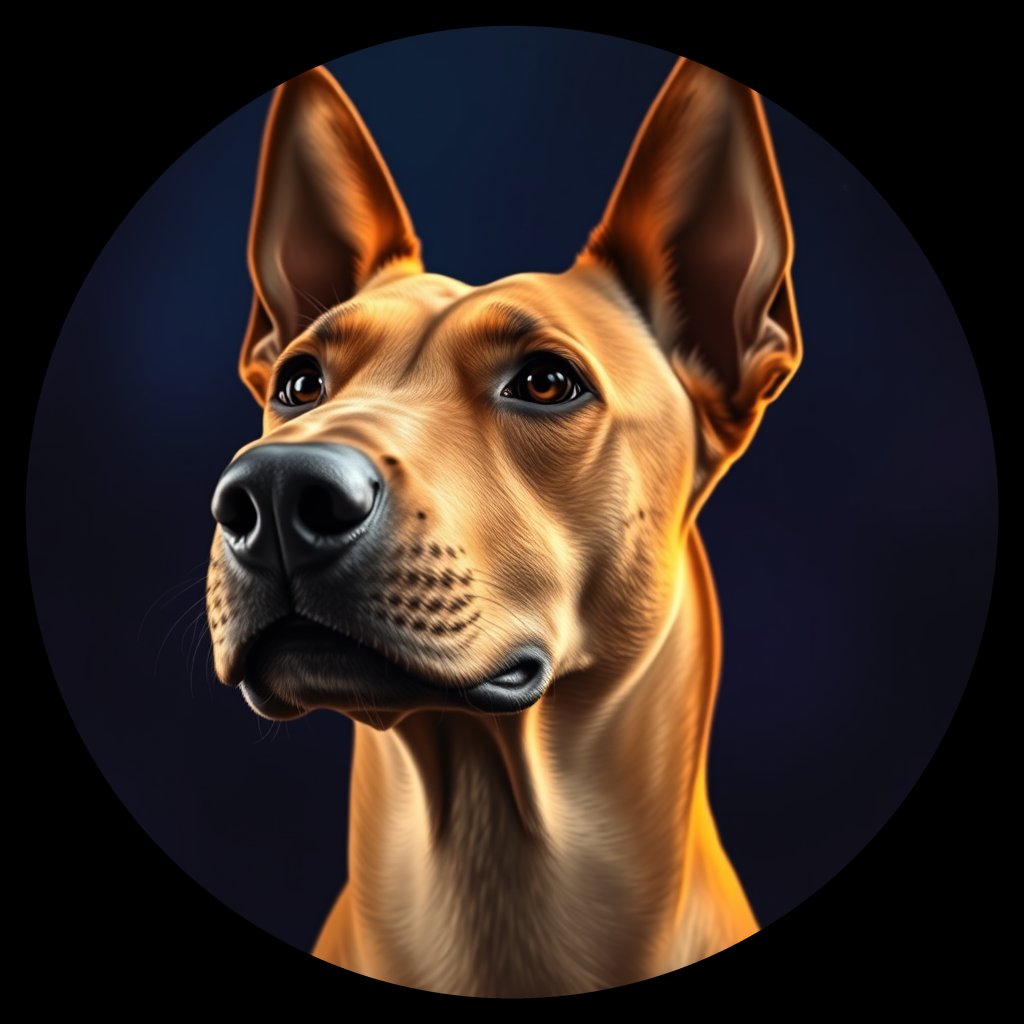 Cosmic medallion portrait of RHOD_RHOD_15G12, a Rhodesian Ridgeback