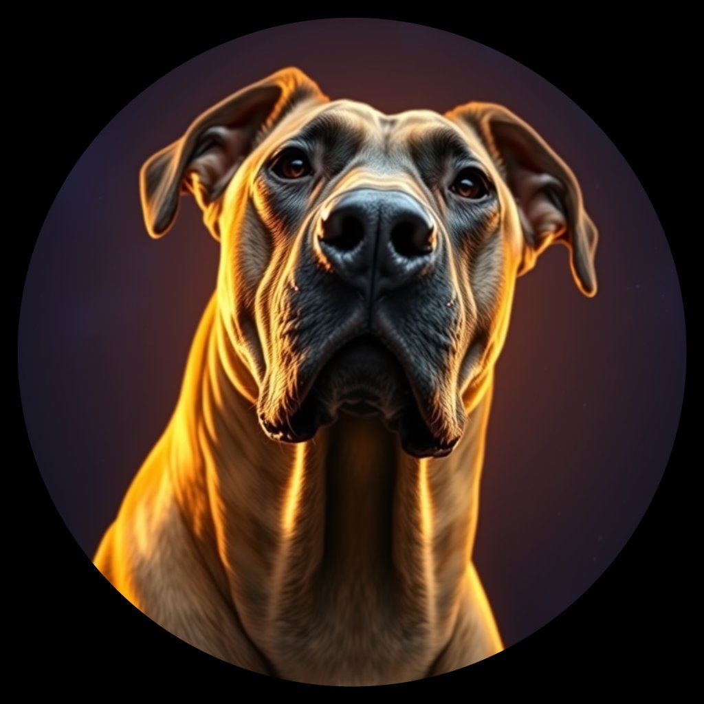 Cosmic medallion portrait of RHOD_RHOD_42D06, a Rhodesian Ridgeback