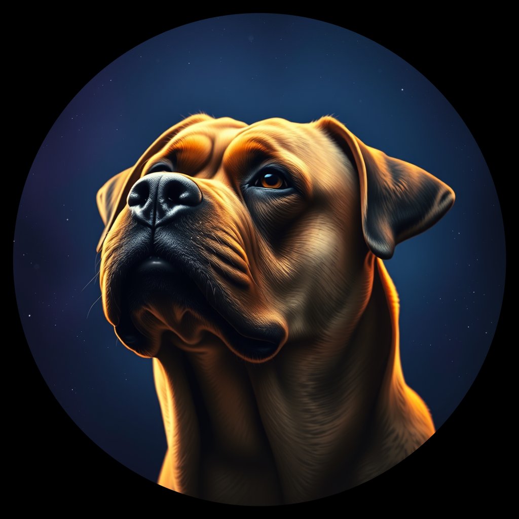 Cosmic medallion portrait of ROTT_ROTT_13005, a Rottweiler