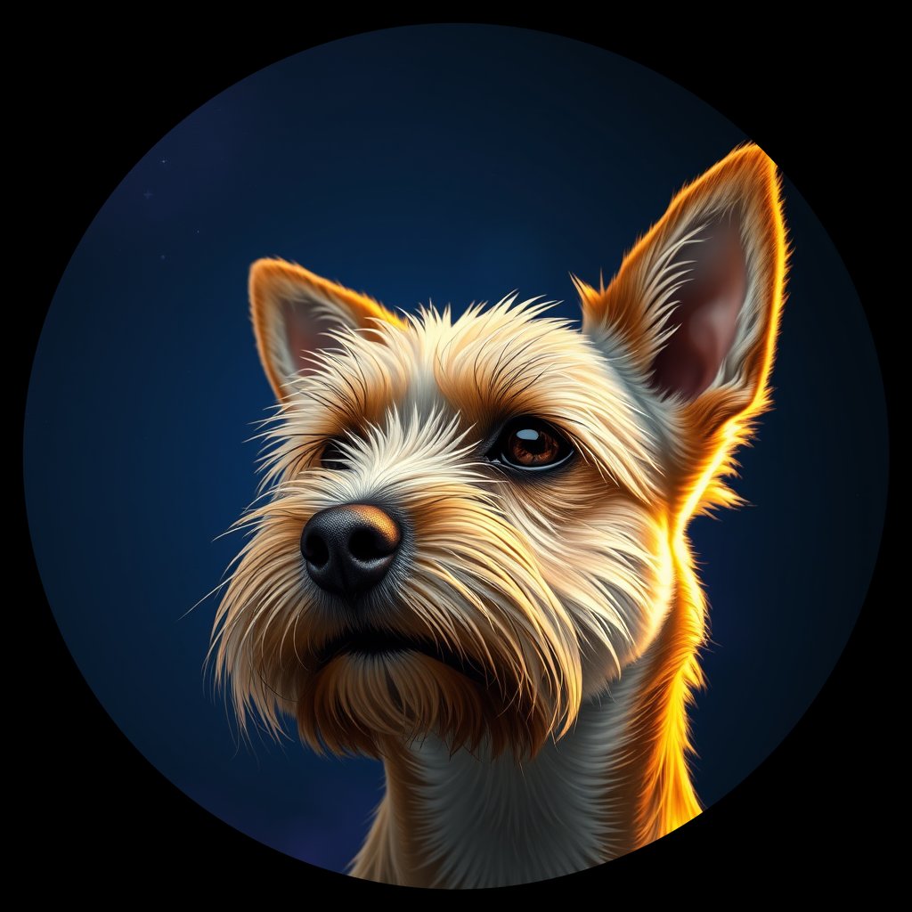 Cosmic medallion portrait of Rags-Hutchinson-CT_Rags-Hutchinson-CT, a Cairn Terrier