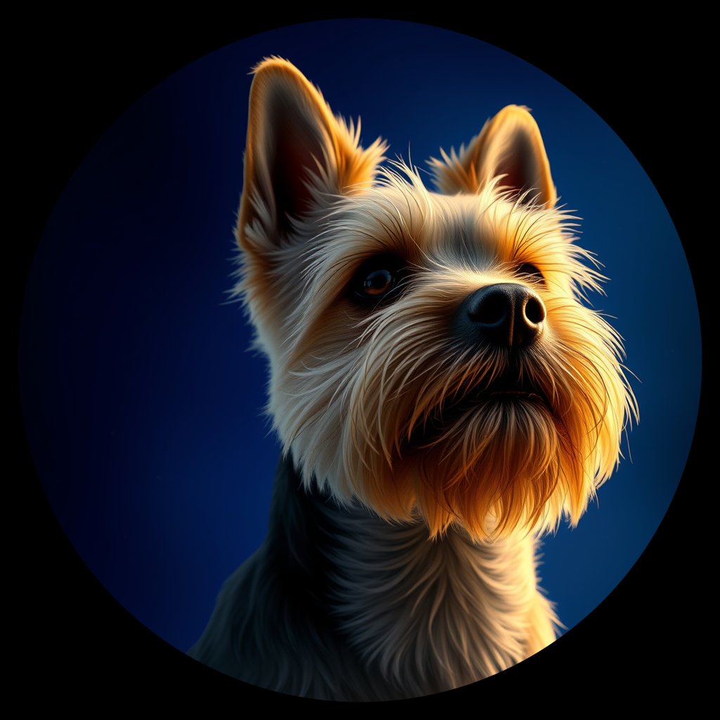 Cosmic medallion portrait of Randy-Bullard-CT_Randy-Bullard-CT, a Cairn Terrier