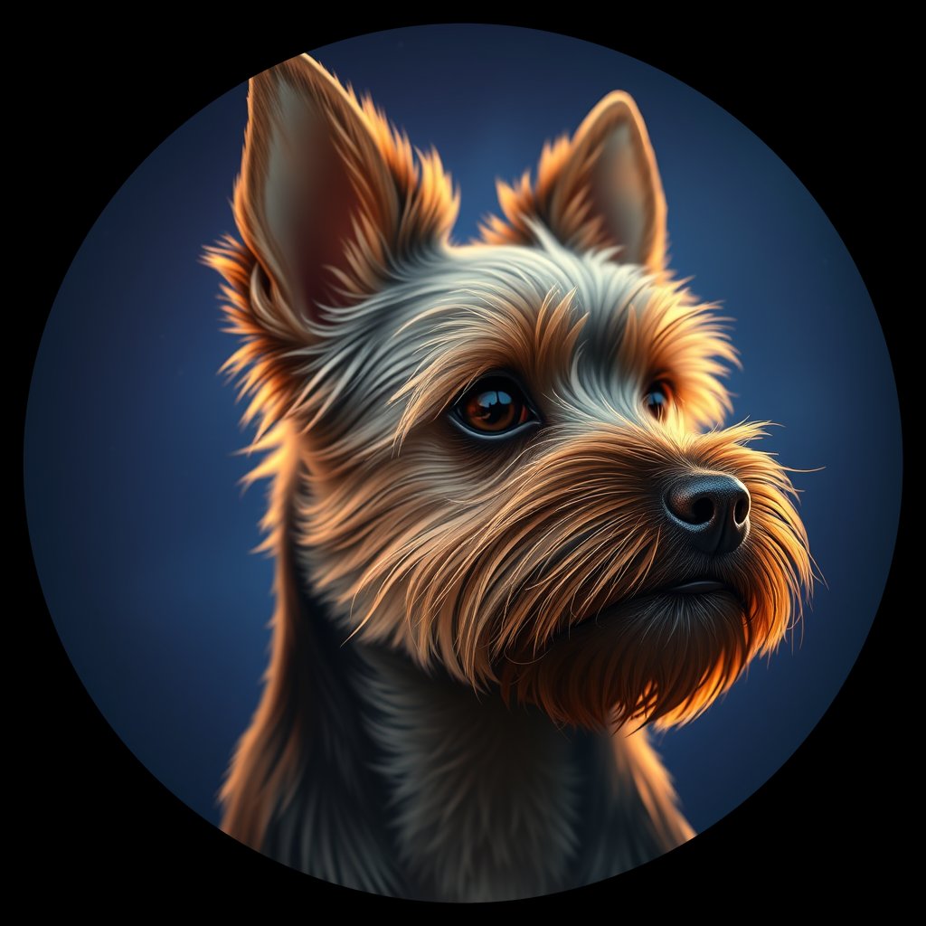 Cosmic medallion portrait of Rina-Griffin-YT_Rina-Griffin-YT, a Yorkshire Terrier