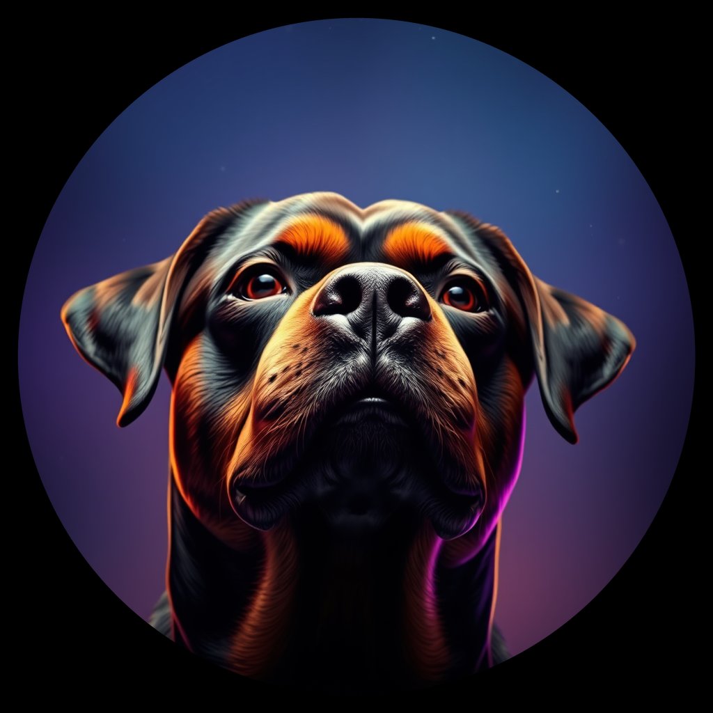 Cosmic medallion portrait of Rtw_GT355_Rtw_GT355, a Rottweiler