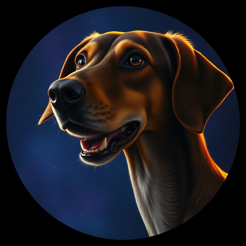 Cosmic medallion portrait of SALU_ArabPen_SALU_23362, a Saluki