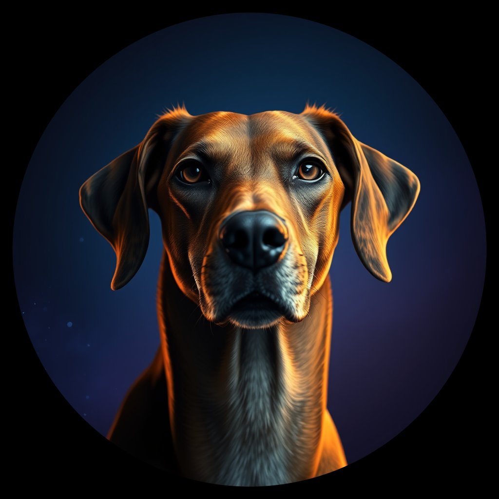 Cosmic medallion portrait of SALU_ArabPen_SALU_24402, a Saluki