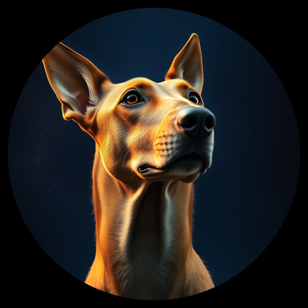 Cosmic medallion portrait of SALU_ArabPen_SALU_24403, a Saluki