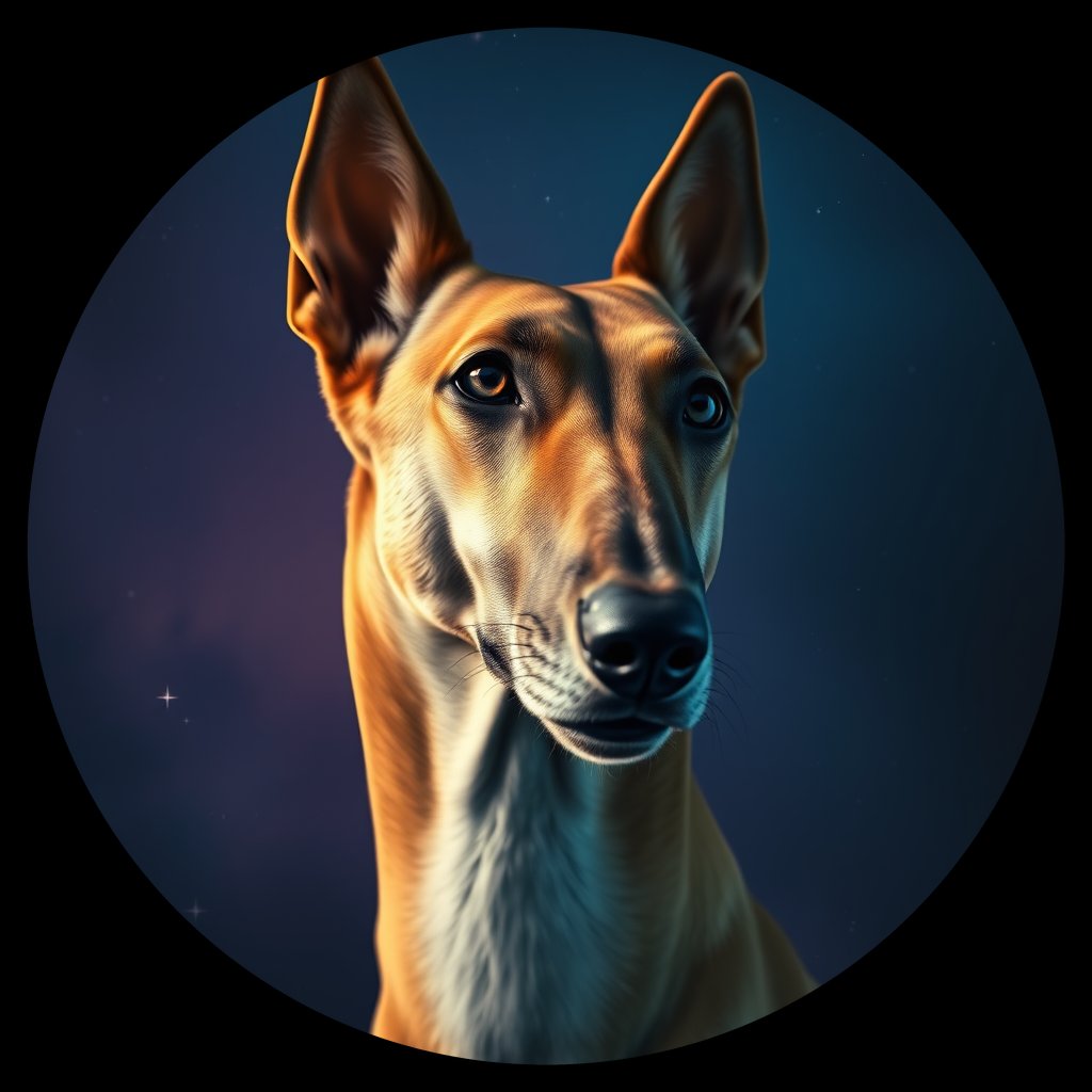 Cosmic medallion portrait of SALU_CentAsia_SALU_13122, a Saluki