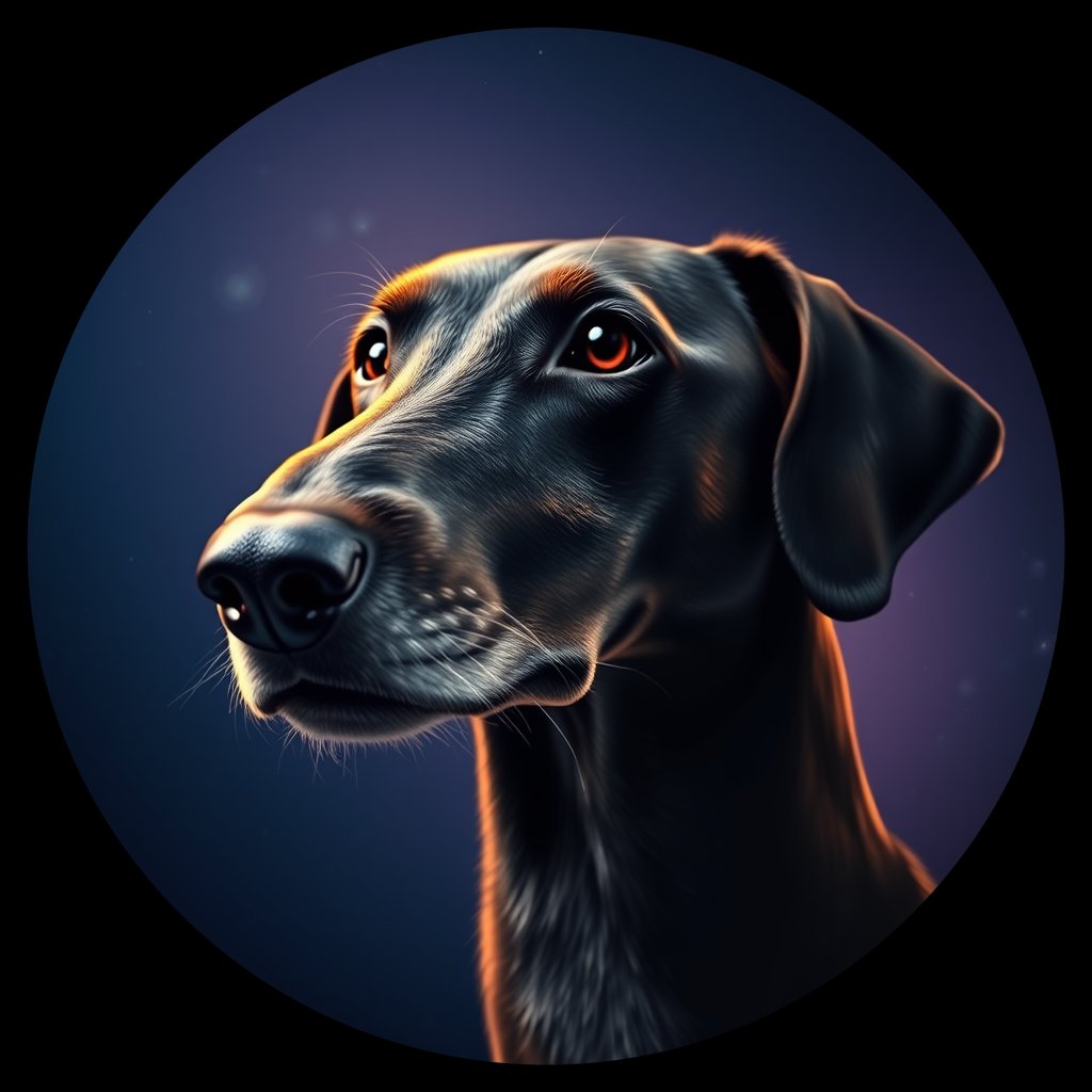 Cosmic medallion portrait of SALU_SALU_27308, a Saluki