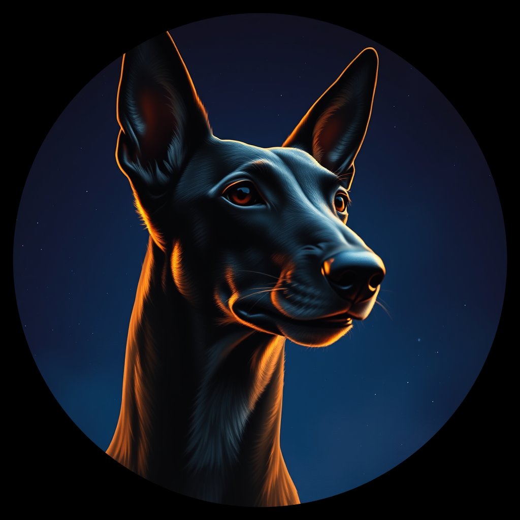 Cosmic medallion portrait of SALU_SALU_27314, a Saluki