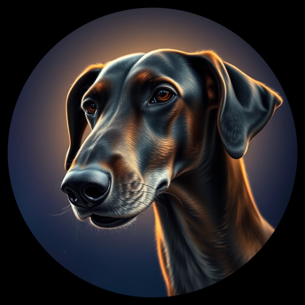 Cosmic medallion portrait of SALU_SALU_27915, a Saluki