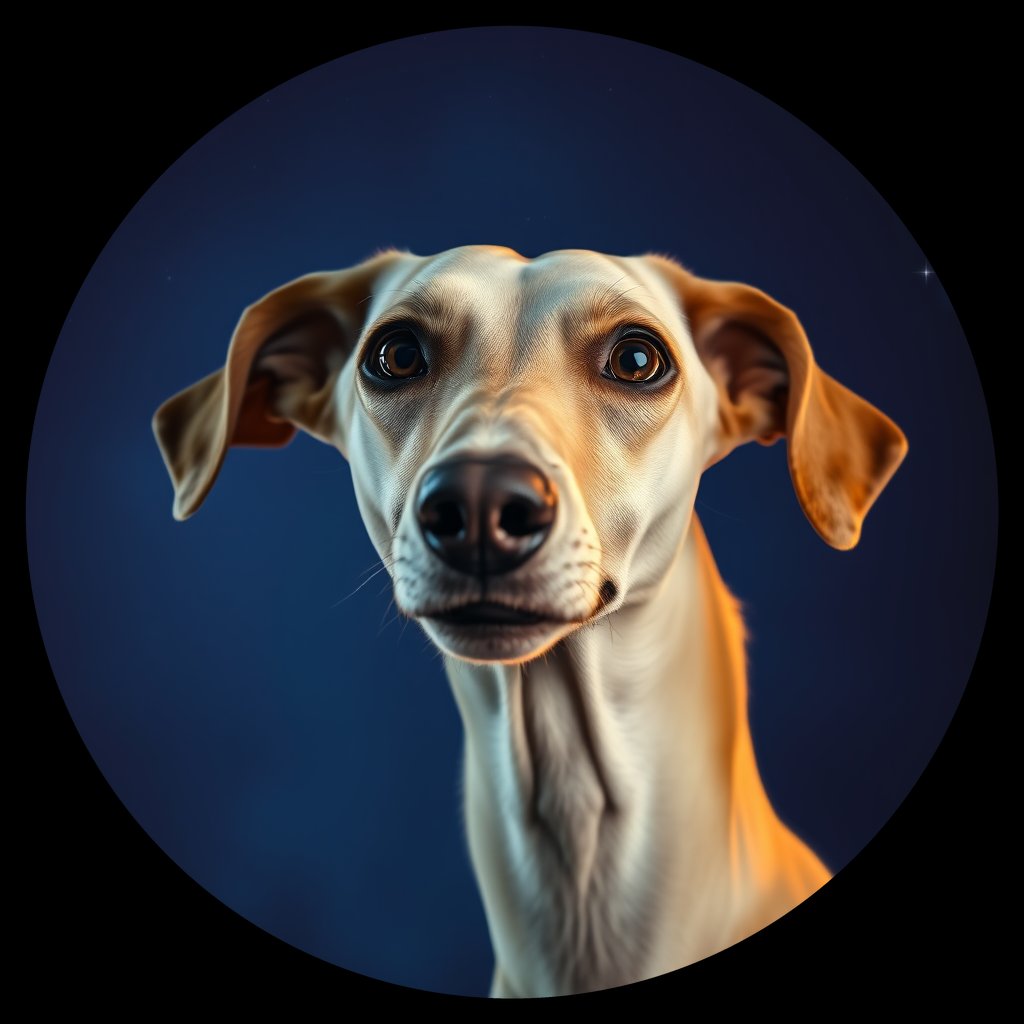 Cosmic medallion portrait of SALU_SALU_27932, a Saluki