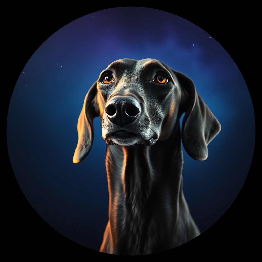 Cosmic medallion portrait of SALU_SALU_28384, a Saluki