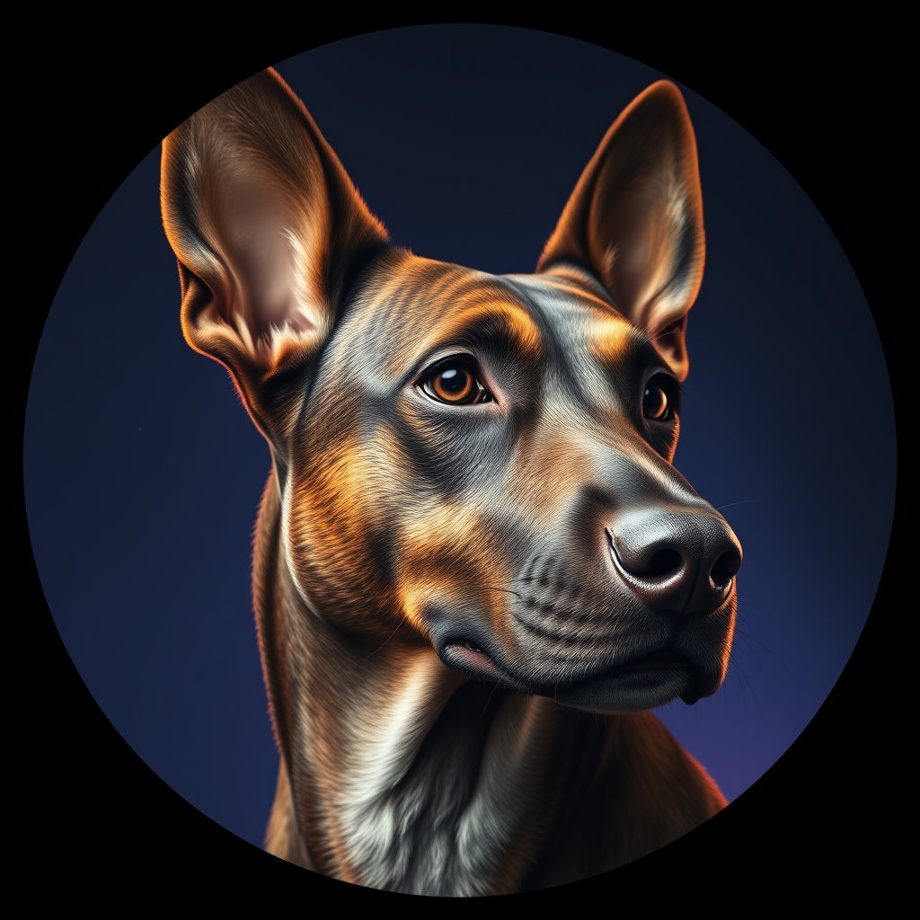 Cosmic medallion portrait of SA_1_SA_10AS, a Village Dog South Africa 1