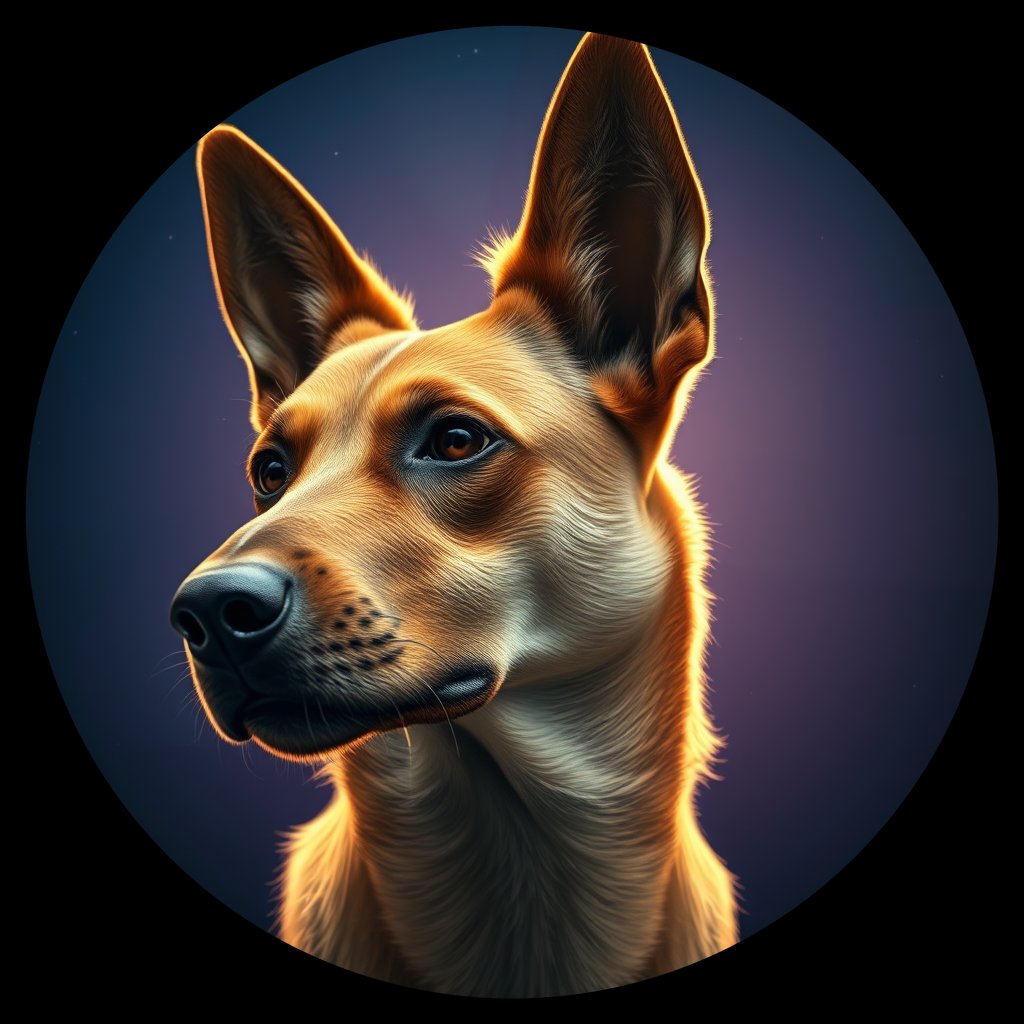 Cosmic medallion portrait of SA_1_SA_13AS, a Village Dog South Africa 1