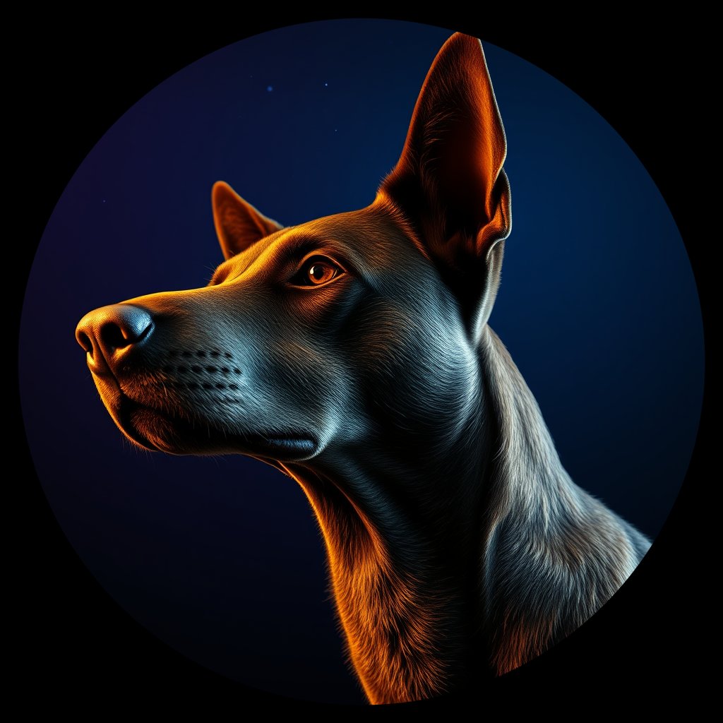 Cosmic medallion portrait of SA_1_SA_14AS, a Village Dog South Africa 1