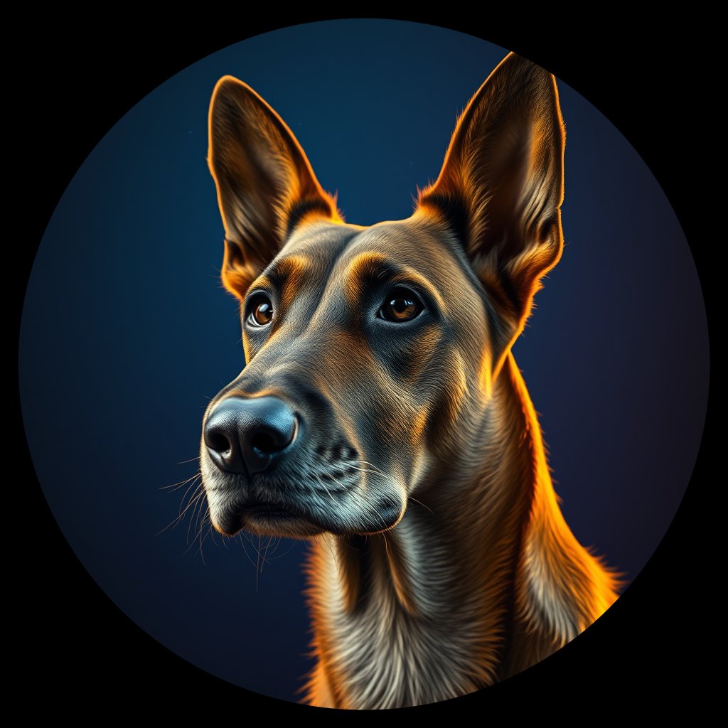Cosmic medallion portrait of SA_1_SA_18AS, a Village Dog South Africa 1