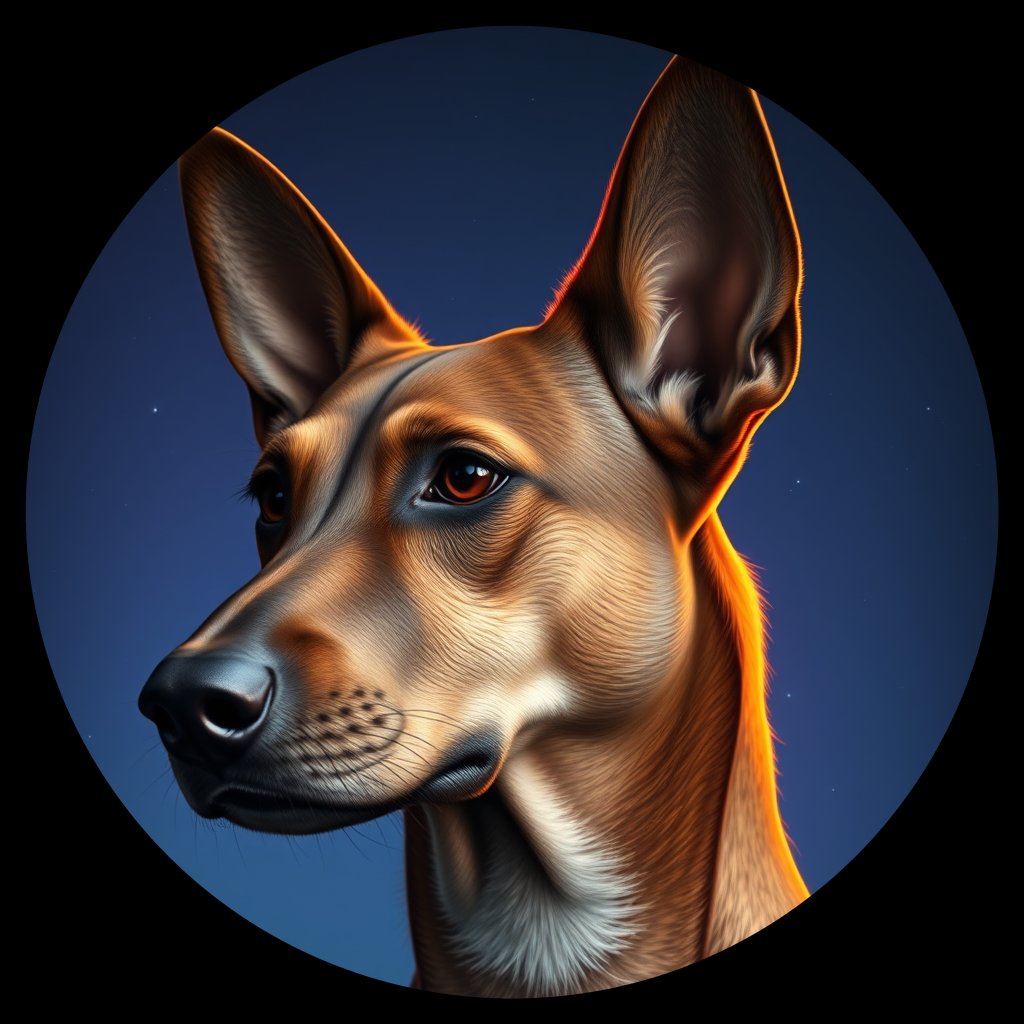 Cosmic medallion portrait of SA_1_SA_19AS, a Village Dog South Africa 1