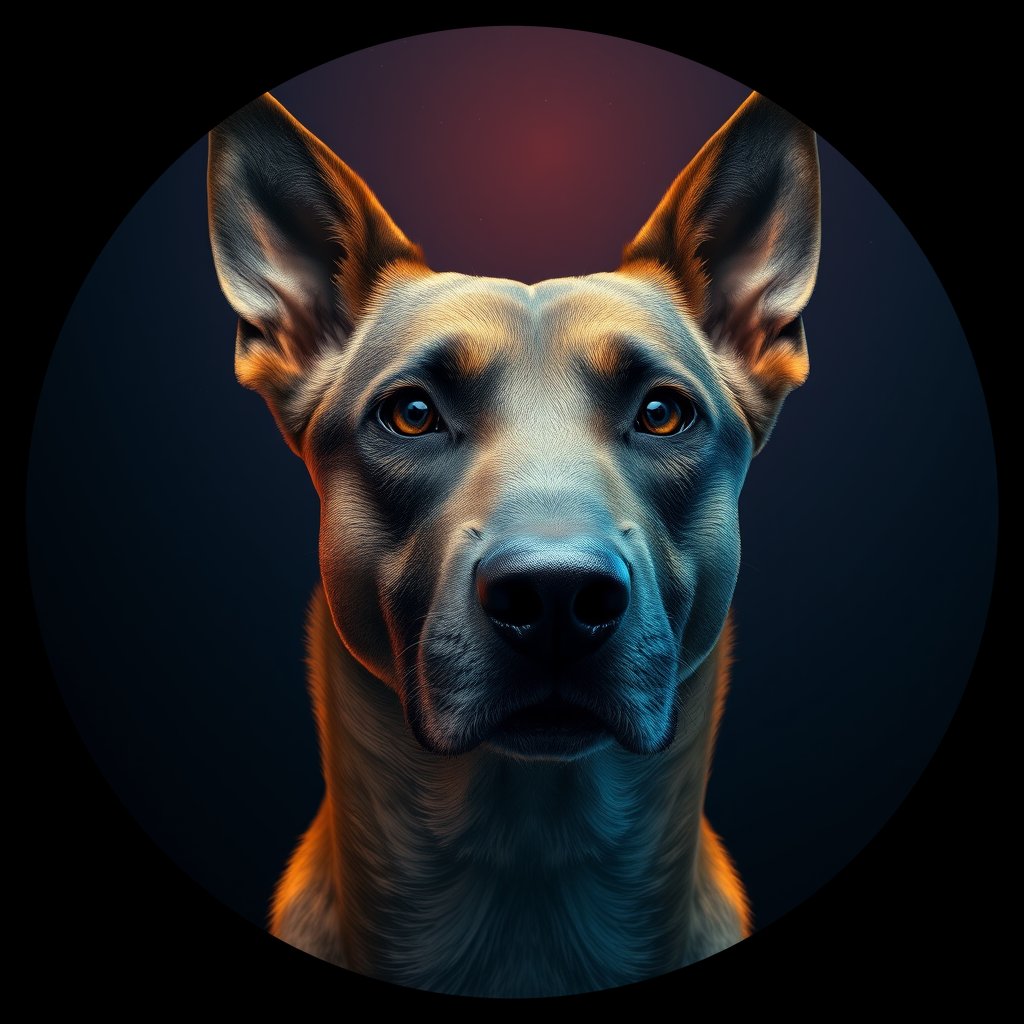 Cosmic medallion portrait of SA_1_SA_21AS, a Village Dog South Africa 1