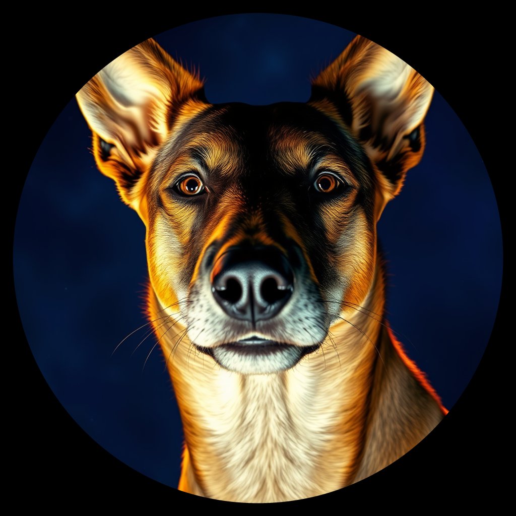 Cosmic medallion portrait of SA_1_SA_22AS, a Village Dog South Africa 1