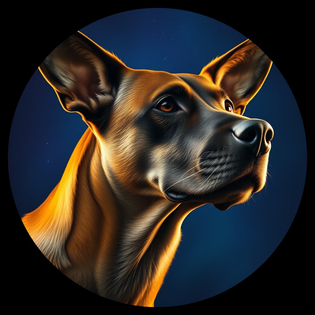 Cosmic medallion portrait of SA_1_SA_24AS, a Village Dog South Africa 1