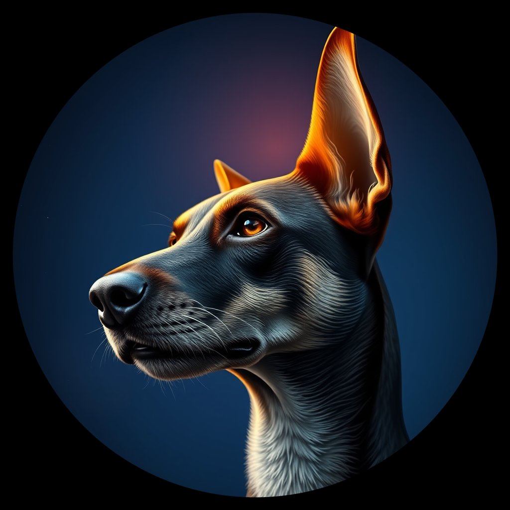 Cosmic medallion portrait of SA_1_SA_25AS, a Village Dog South Africa 1