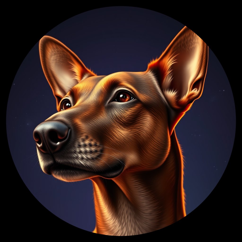 Cosmic medallion portrait of SA_1_SA_26AS, a Village Dog South Africa 1