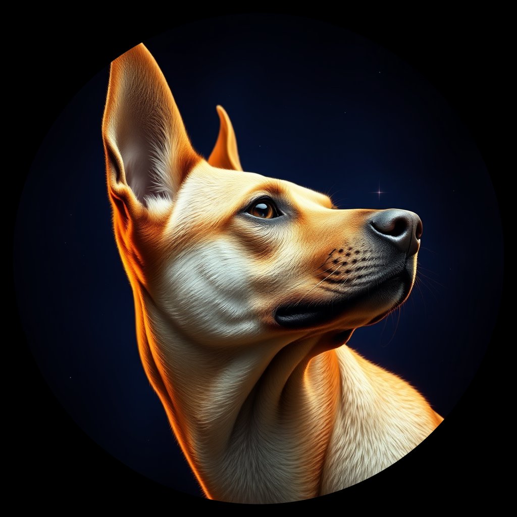 Cosmic medallion portrait of SA_1_SA_27AS, a Village Dog South Africa 1