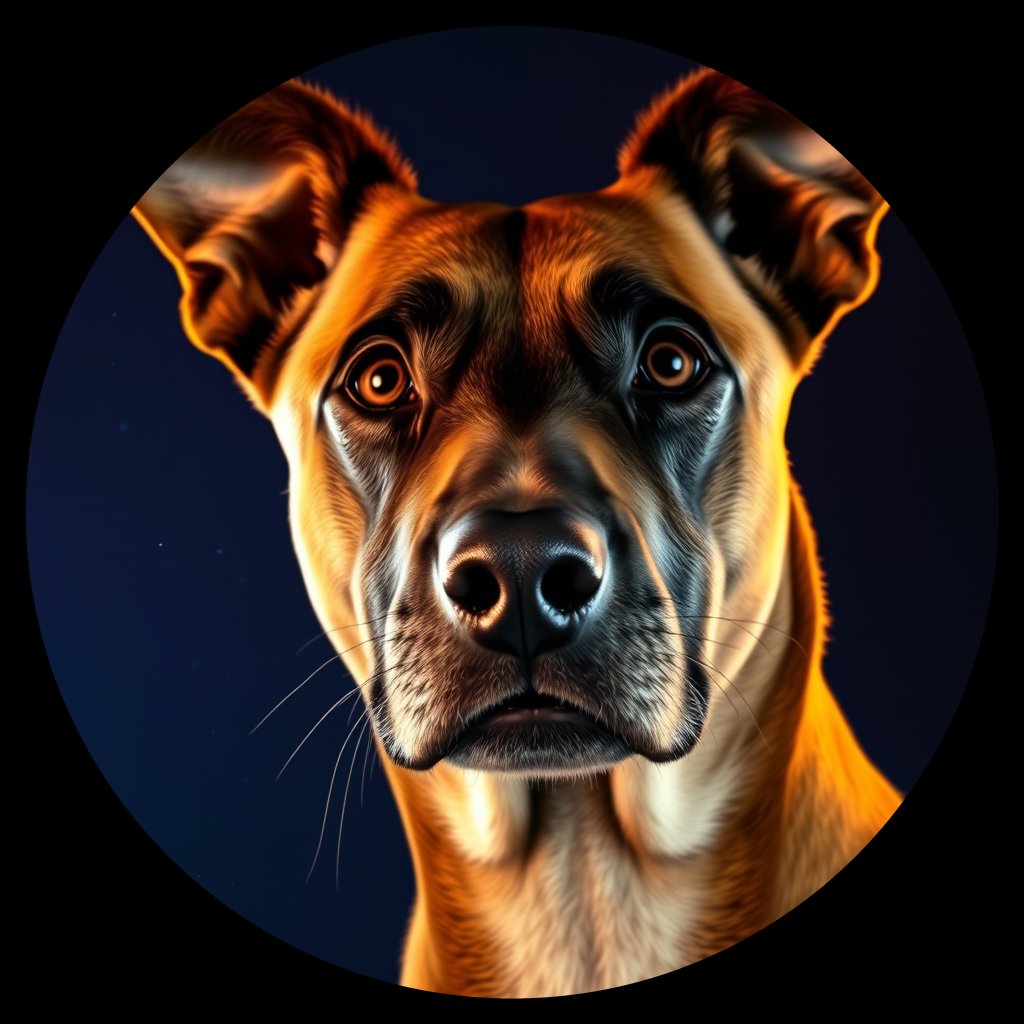 Cosmic medallion portrait of SA_1_SA_28AS, a Village Dog South Africa 1