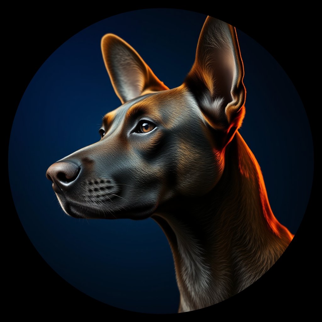 Cosmic medallion portrait of SA_1_SA_2AS, a Village Dog South Africa 1