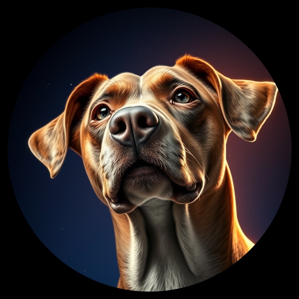 Cosmic medallion portrait of SA_1_SA_30AS, a Village Dog South Africa 1
