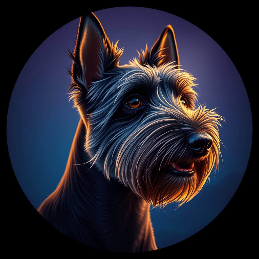 Cosmic medallion portrait of SCOT_SCOT_09020, a Scottish Terrier