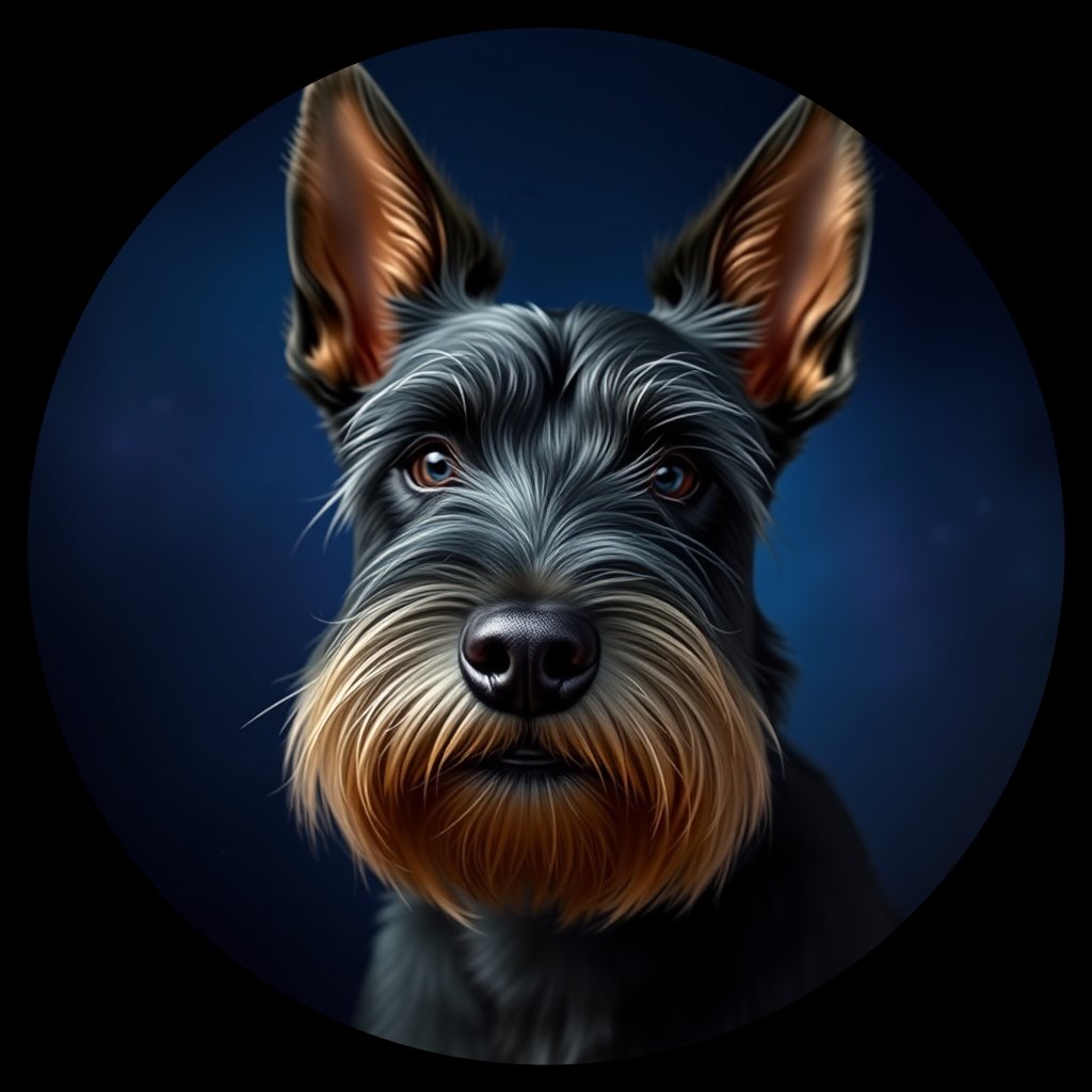 Cosmic medallion portrait of SCOT_SCOT_20523, a Scottish Terrier