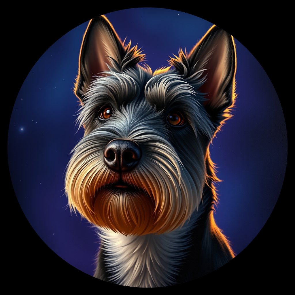 Cosmic medallion portrait of SCOT_SCOT_24321, a Scottish Terrier