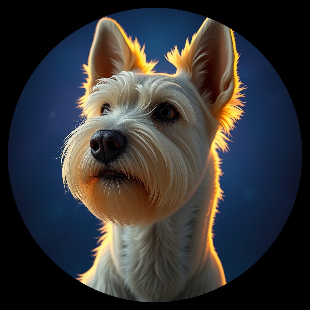 Cosmic medallion portrait of SCOT_SCOT_24497, a Scottish Terrier