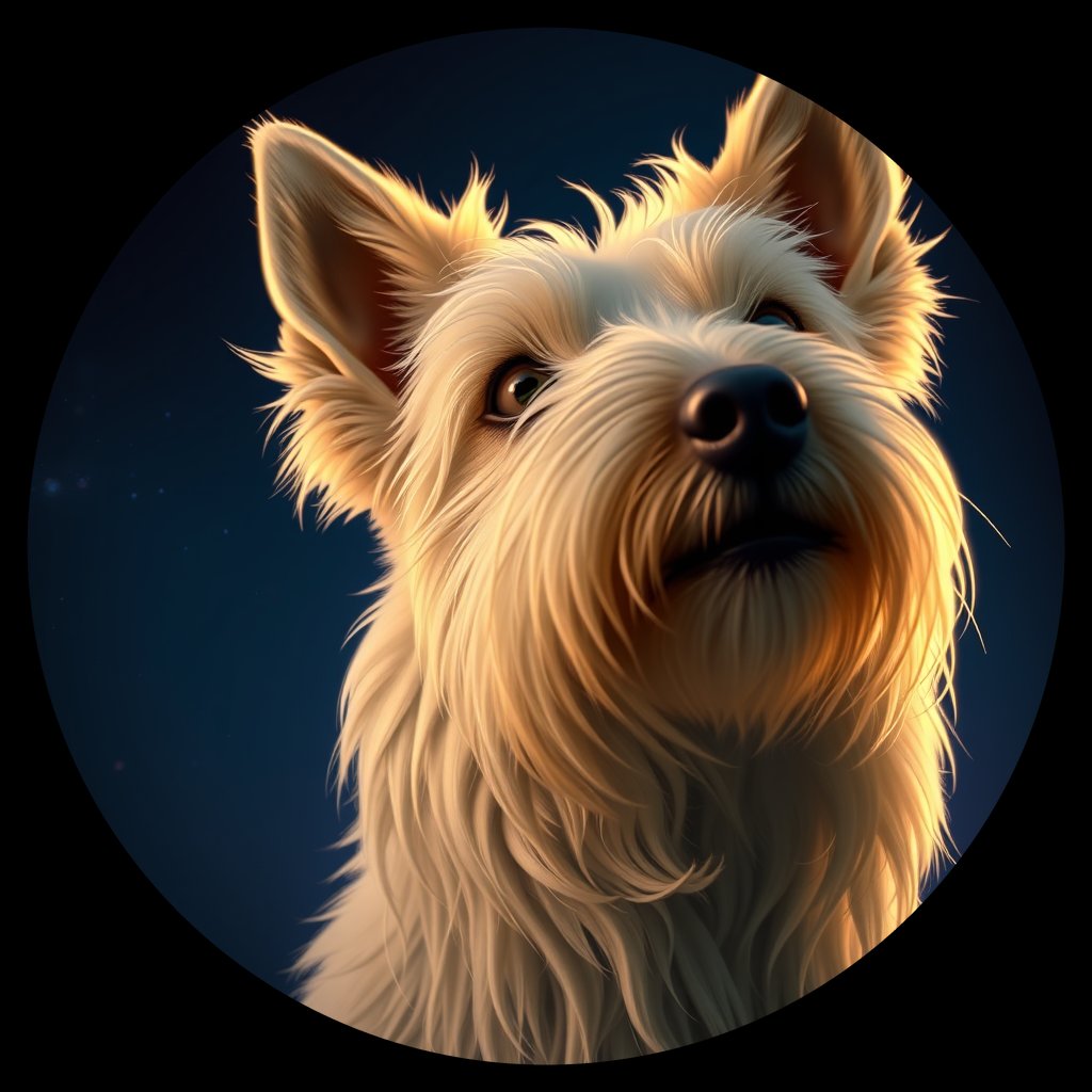 Cosmic medallion portrait of SCOT_SCOT_26418, a Scottish Terrier
