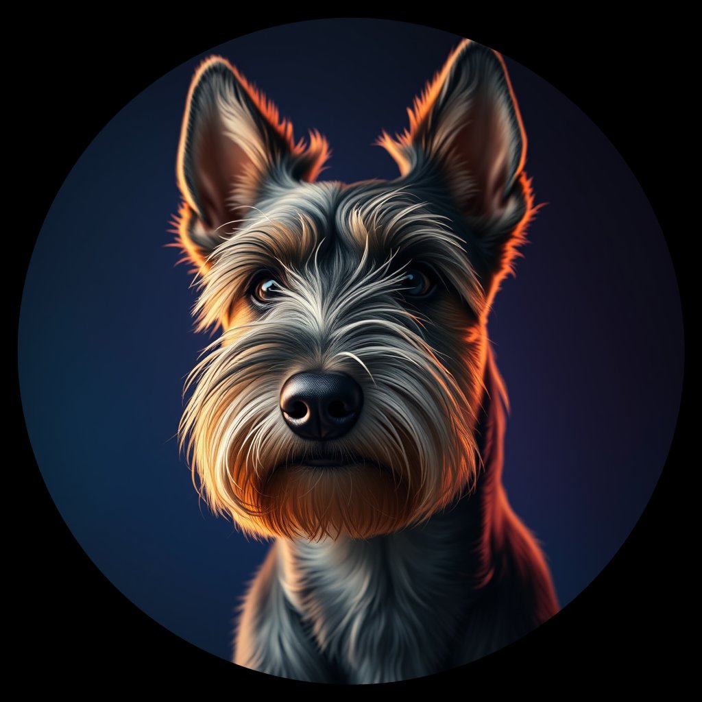 Cosmic medallion portrait of SCOT_SCOT_28349, a Scottish Terrier