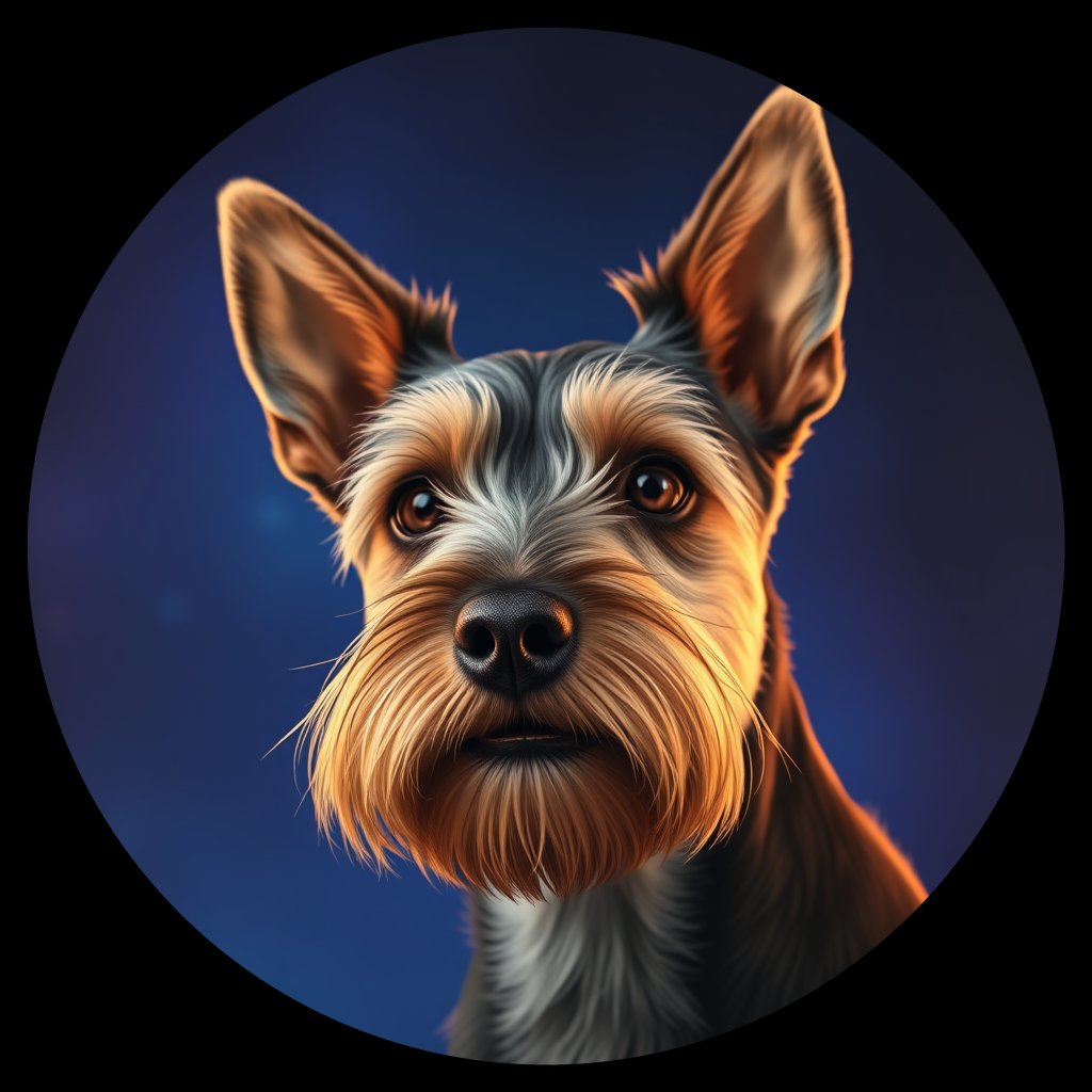 Cosmic medallion portrait of SCT_29475_SCT_29475, a Scottish Terrier