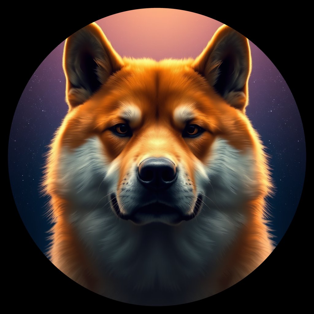Cosmic medallion portrait of SHIB_SHIB_16C08, a Shiba Inu