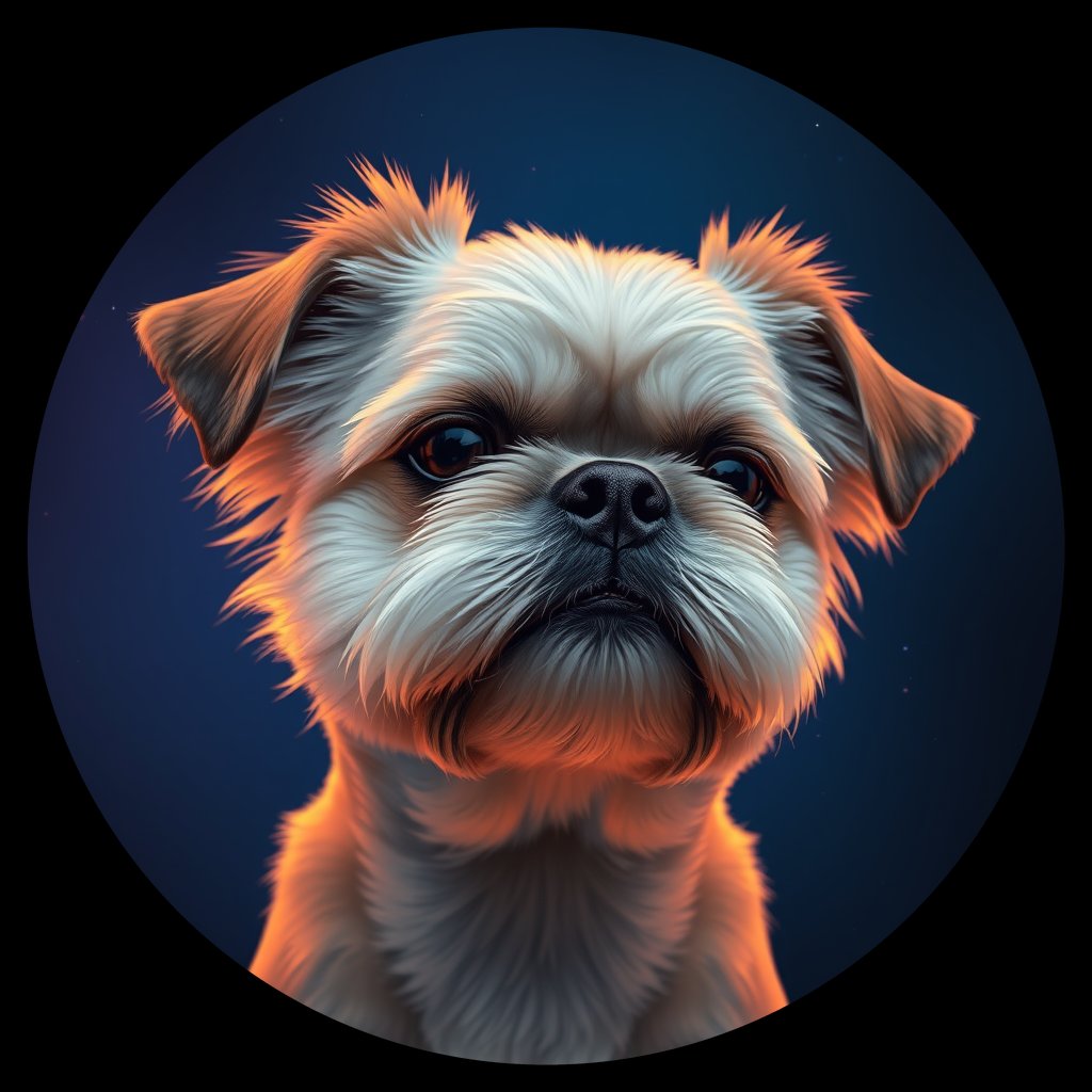 Cosmic medallion portrait of SHIH_SHIH_03166, a Shih Tzu