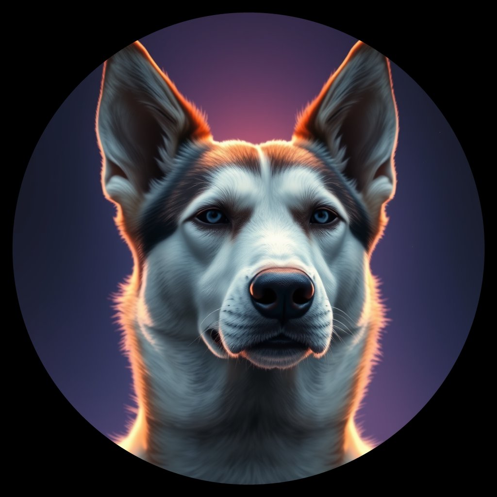 Cosmic medallion portrait of SHY_25314_SHY_25314, a Siberian Husky