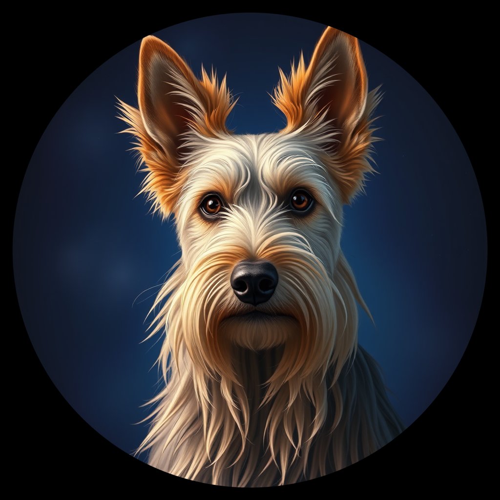 Cosmic medallion portrait of SILK_SILK_10D09, a Silky Terrier