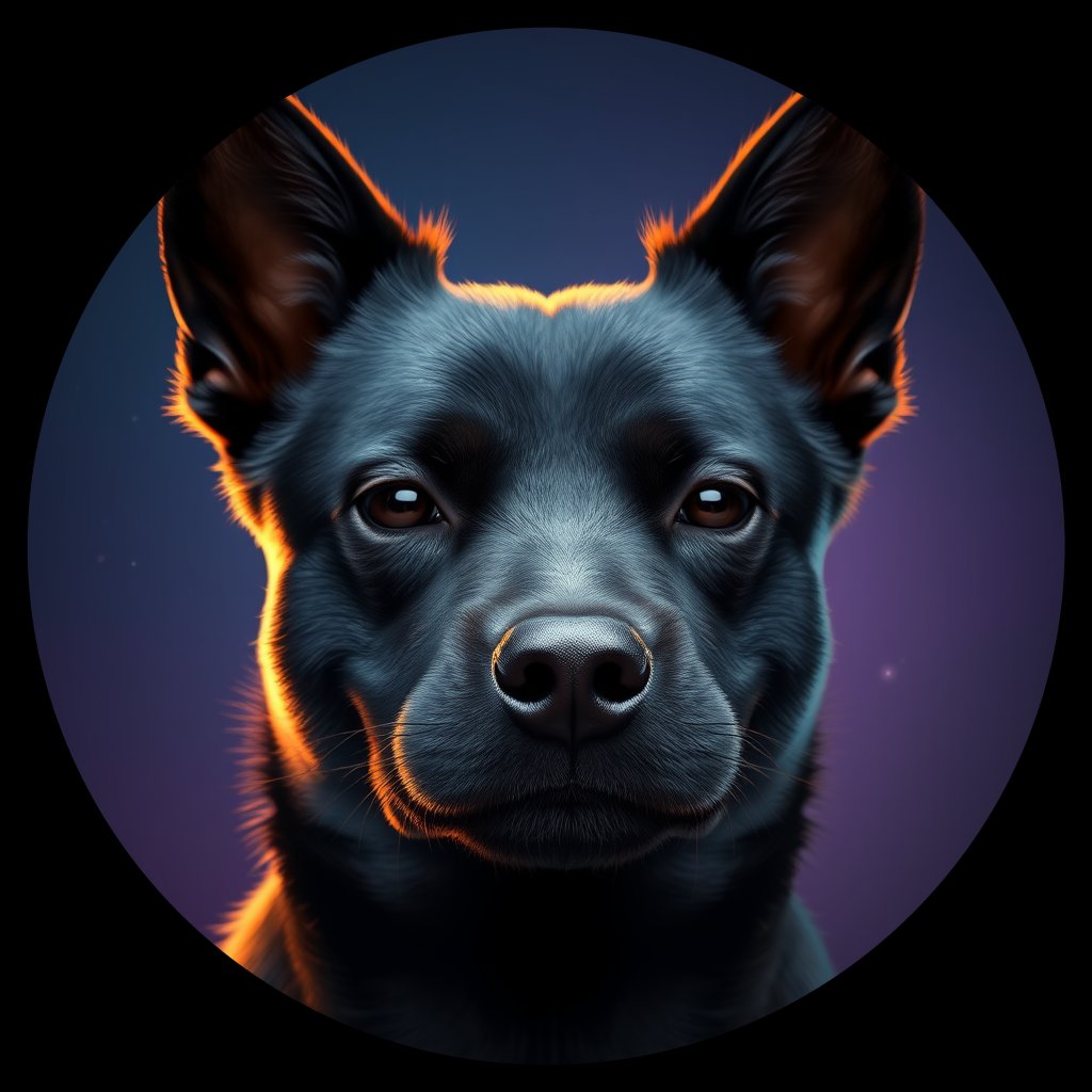 Cosmic medallion portrait of SKIP_Sci_LU1461, a Schipperke