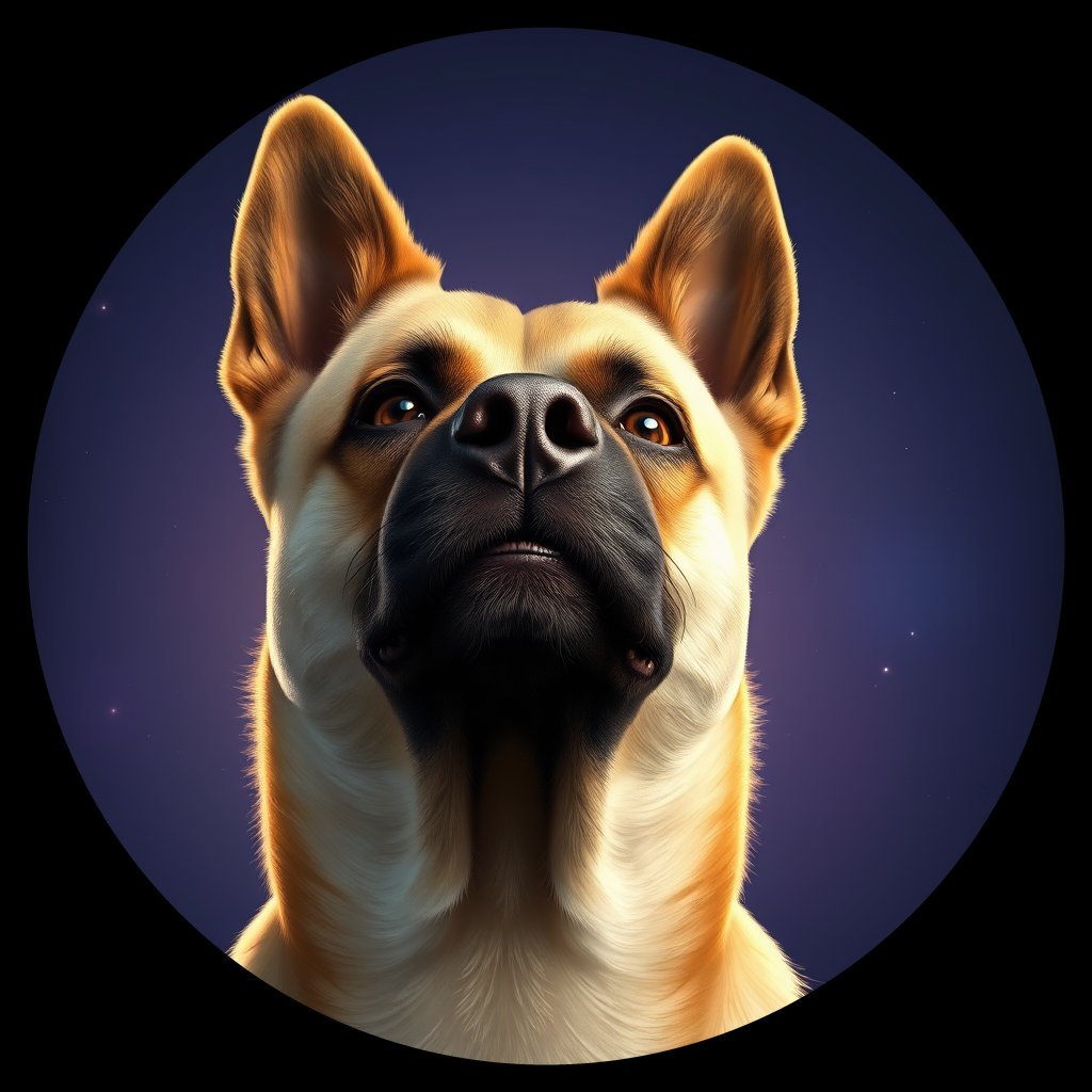 Cosmic medallion portrait of SKIP_Sci_LU1466, a Schipperke