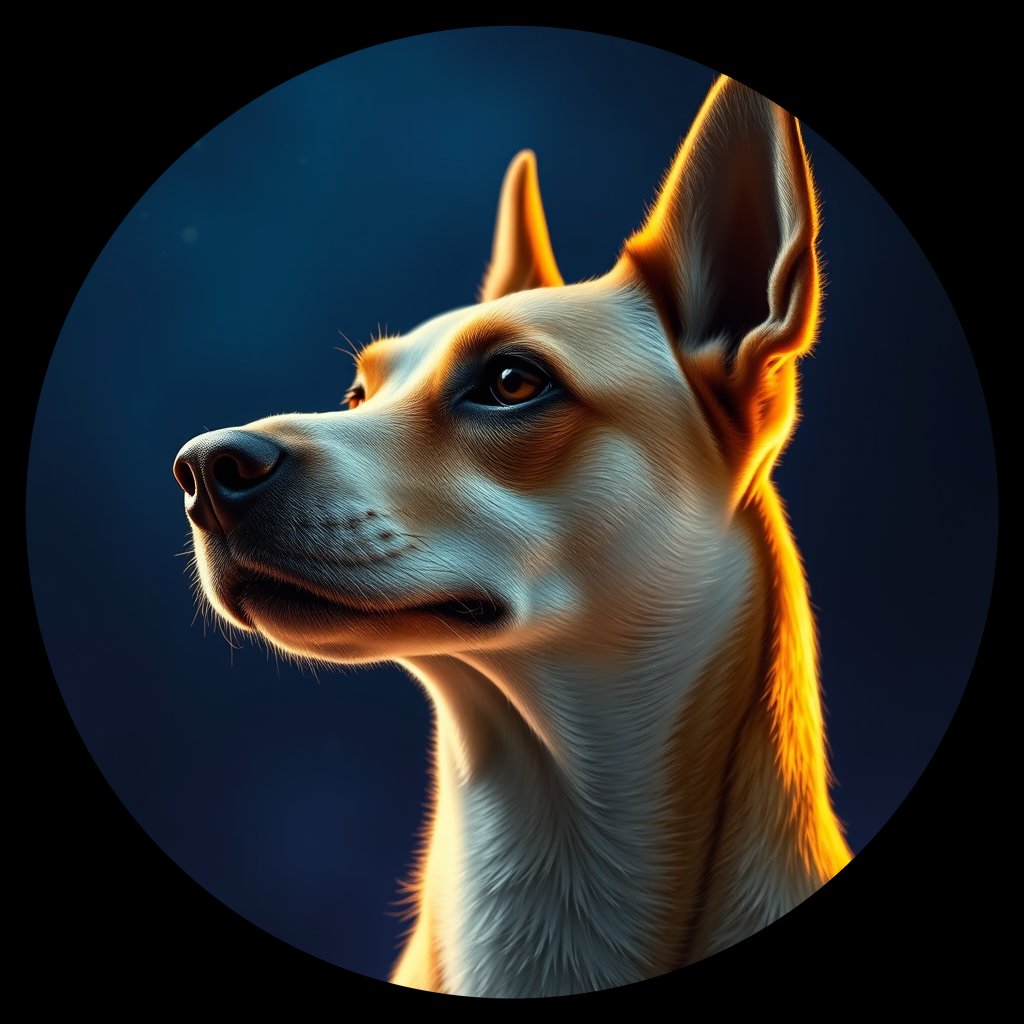 Cosmic medallion portrait of SLOV_4SL, a Village Dog Slovakia